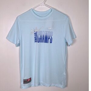Nike Future Champs Kids T-Shirt Athletic Blue White Logo Tee Boys‎ Girls